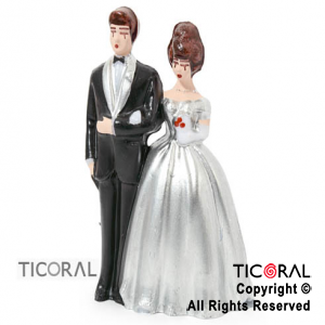 PAREJA DE NOVIOS PLATA x 1